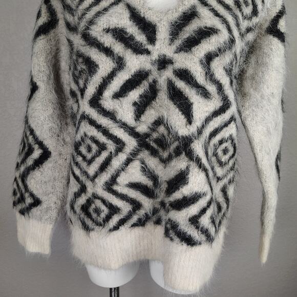 J.Crew Collection Snowflake V-Neck Brushed Alpaca Sweater Size XS/S - Picture 11 of 15